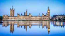 Houses of Parliament and their reflection in the Thames.