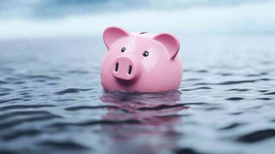 Piggy bank in sea