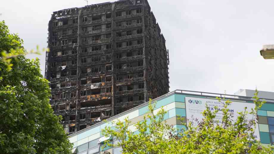 Burnt hi-rise building