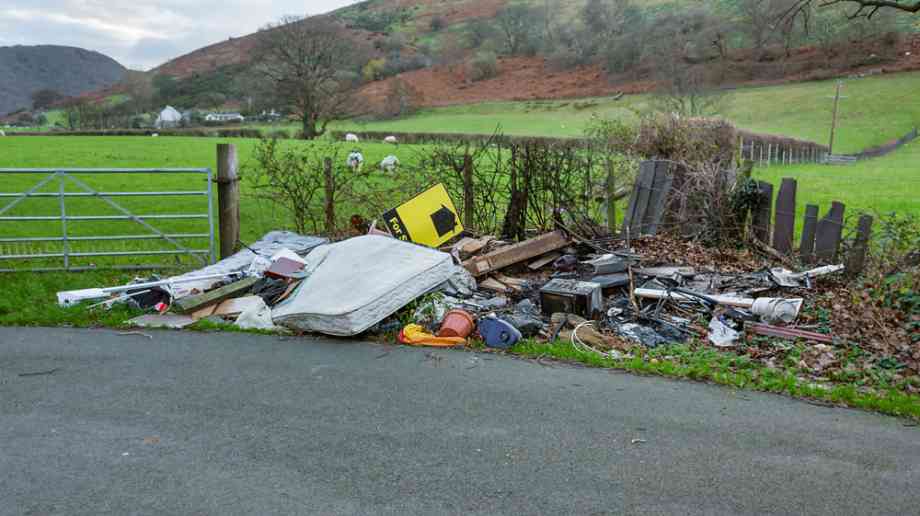 Fly tipping in the countryside