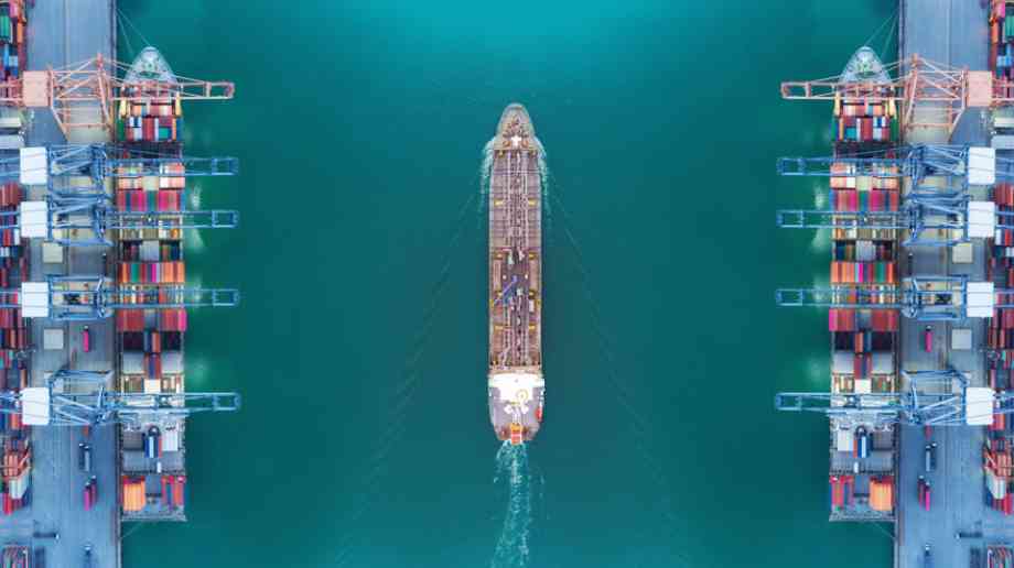 Boat going through a port.