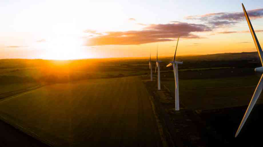 Windfarm at sunrise.