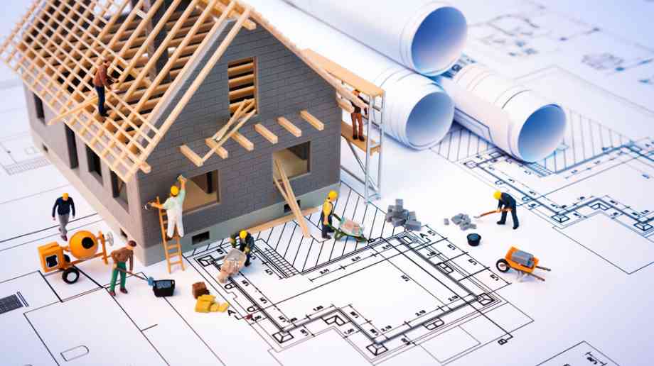 Model house being constructed
